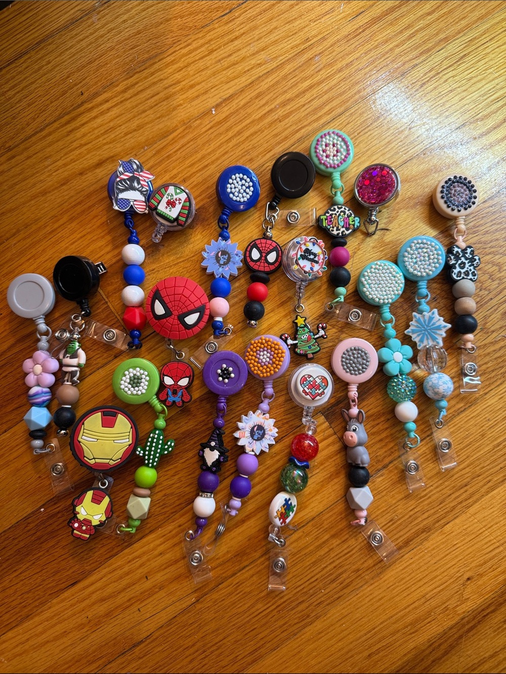 17 Decorative Badge Reel Lanyards - Assorted Colors